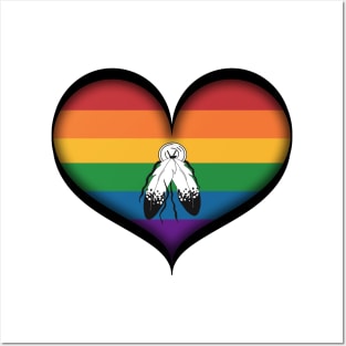 Large Vector Heart in Two Spirit Pride Flag Posters and Art